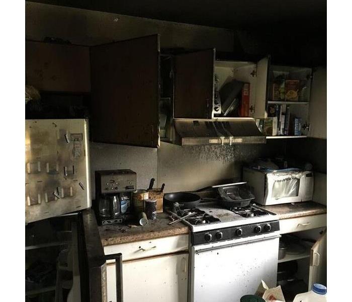 holidays for happy memories not for scary memories - image of burnt kitchen
